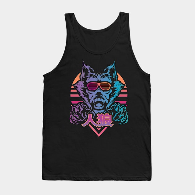 Retro Werewolf Tank Top by jrberger